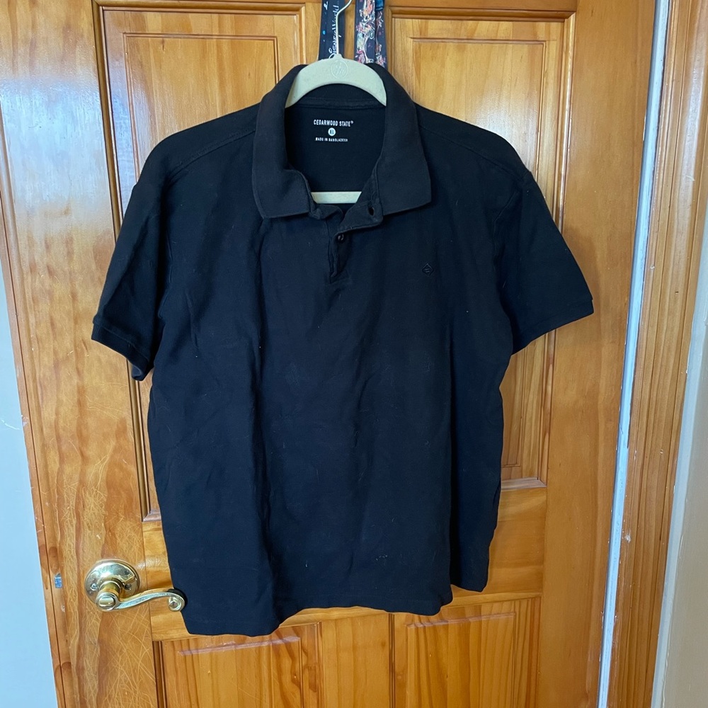 Men’s CedarWood State Black polo shirt XL
